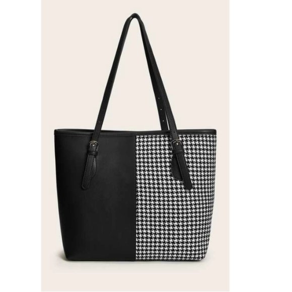 Handbags - Houndstooth print tote bag